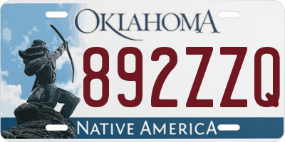 OK license plate 892ZZQ