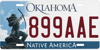 OK license plate 899AAE