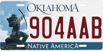 OK license plate 904AAB