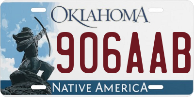 OK license plate 906AAB