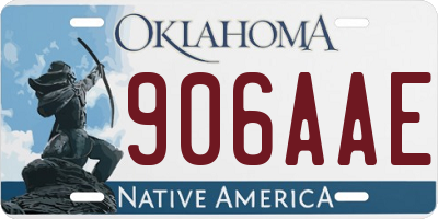 OK license plate 906AAE