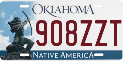 OK license plate 908ZZT