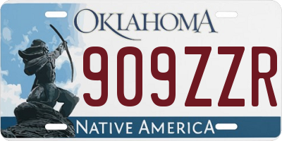 OK license plate 909ZZR