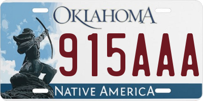 OK license plate 915AAA