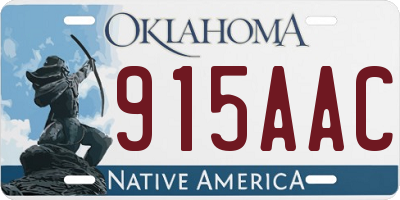 OK license plate 915AAC