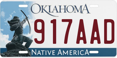 OK license plate 917AAD