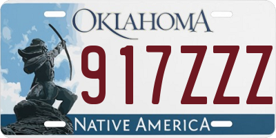 OK license plate 917ZZZ