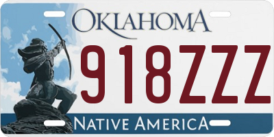 OK license plate 918ZZZ