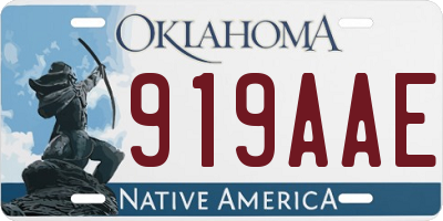 OK license plate 919AAE