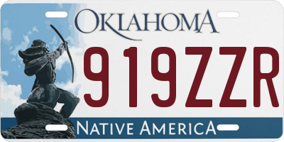 OK license plate 919ZZR