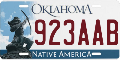 OK license plate 923AAB