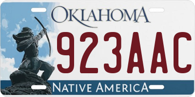 OK license plate 923AAC