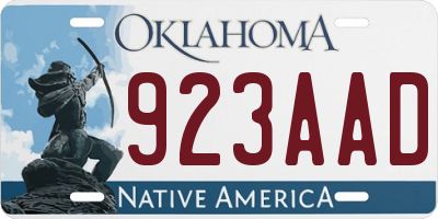 OK license plate 923AAD