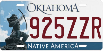 OK license plate 925ZZR