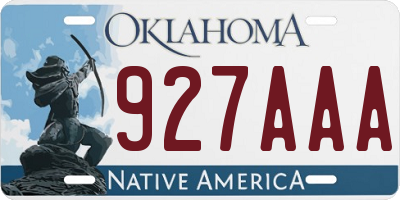 OK license plate 927AAA