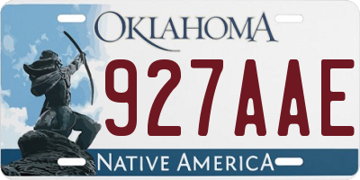 OK license plate 927AAE