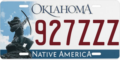 OK license plate 927ZZZ