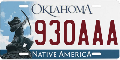 OK license plate 930AAA