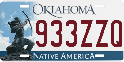 OK license plate 933ZZQ