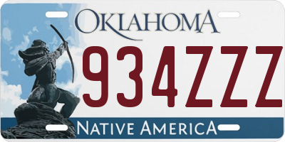 OK license plate 934ZZZ