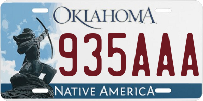 OK license plate 935AAA