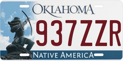OK license plate 937ZZR