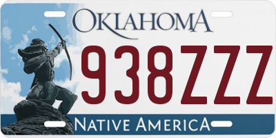 OK license plate 938ZZZ