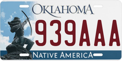 OK license plate 939AAA