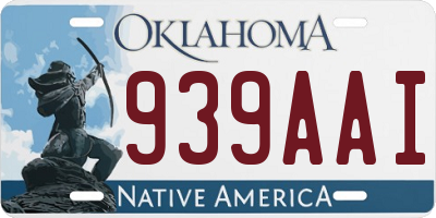 OK license plate 939AAI