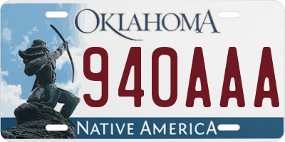 OK license plate 940AAA