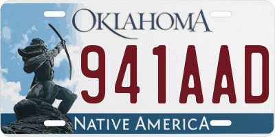 OK license plate 941AAD