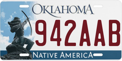 OK license plate 942AAB
