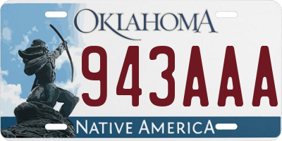 OK license plate 943AAA