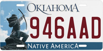 OK license plate 946AAD