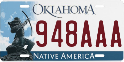 OK license plate 948AAA