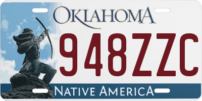 OK license plate 948ZZC