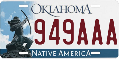 OK license plate 949AAA