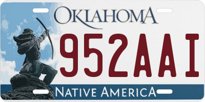 OK license plate 952AAI