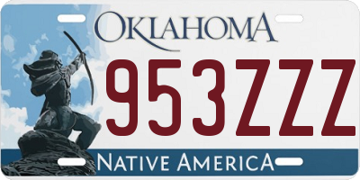 OK license plate 953ZZZ