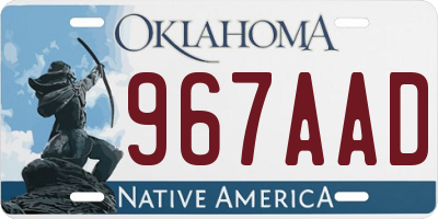 OK license plate 967AAD
