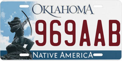 OK license plate 969AAB