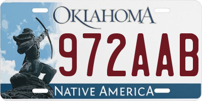 OK license plate 972AAB