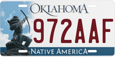 OK license plate 972AAF