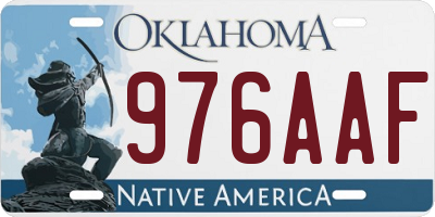 OK license plate 976AAF