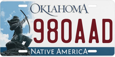 OK license plate 980AAD