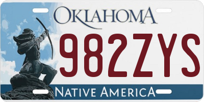 OK license plate 982ZYS