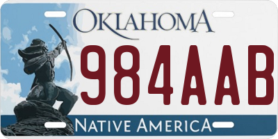 OK license plate 984AAB
