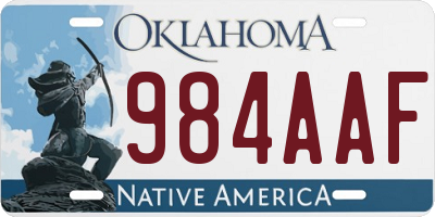 OK license plate 984AAF