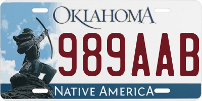 OK license plate 989AAB