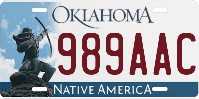 OK license plate 989AAC